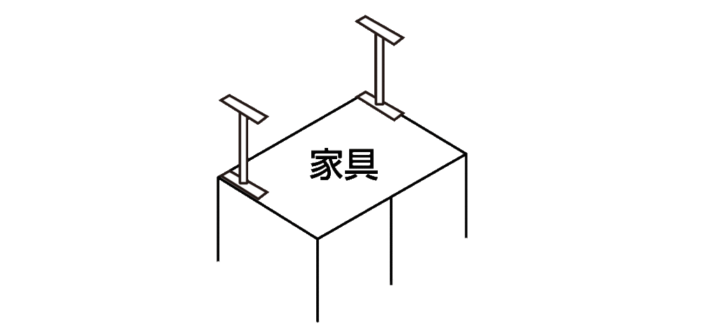 ネジ止めしないタイプ - ポール式 (つっぱり棒式)